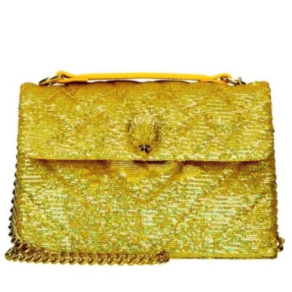 Kurt Geiger Gold Sequin Shoulder Bag - Picture 11 of 11